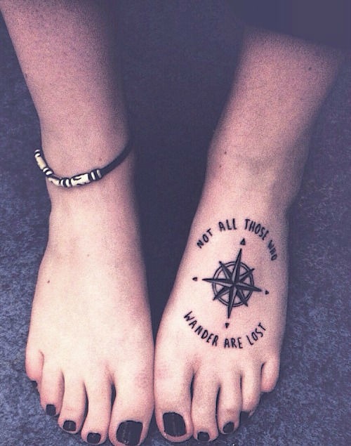 Compass & Message Tattoo Designs Tattoo Design