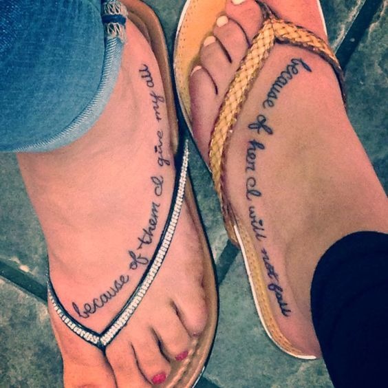Curved Sandal Messages Tattoo Design