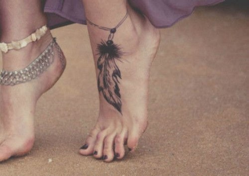 Delicate Feather Anklet Tattoo Designs Tattoo Design
