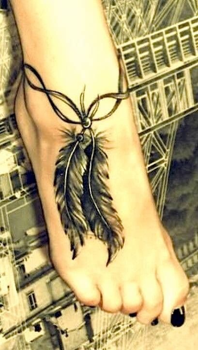 Dual Monochrome Feathers Tattoo Design