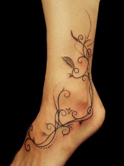 Floral SwirlsAnkle Tattoo Tattoo Design