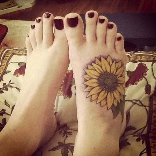 FLoral Tattoo on a Lady’s Foot Tattoo Design