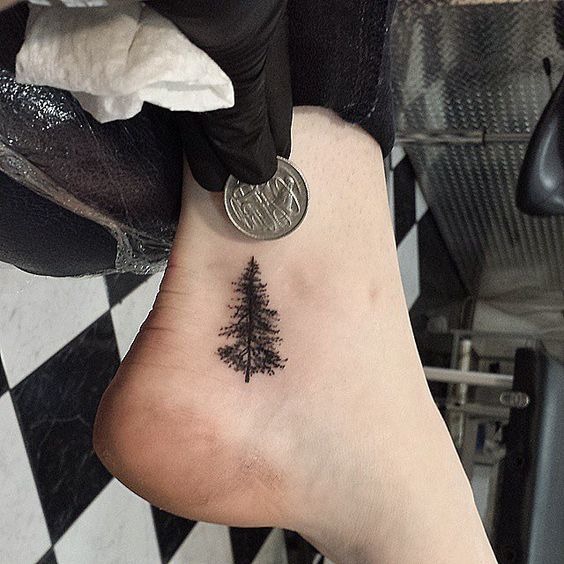 The Evergreen Tree Foot Tattoo Tattoo Design