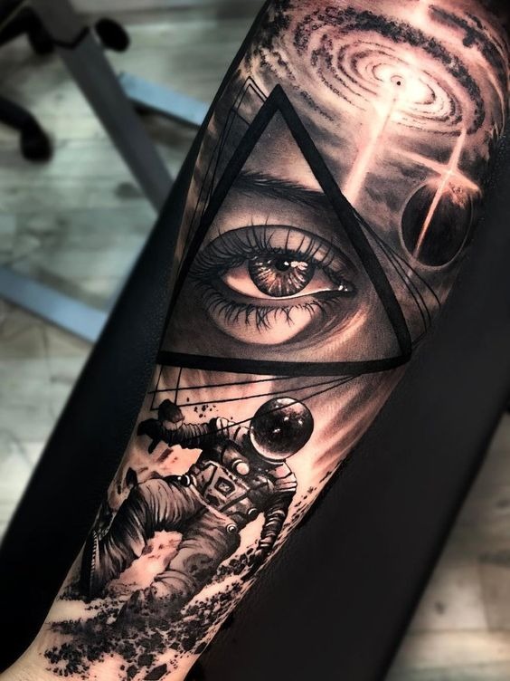 Astronaut Lost in the Void forearm tattoo Tattoo Design