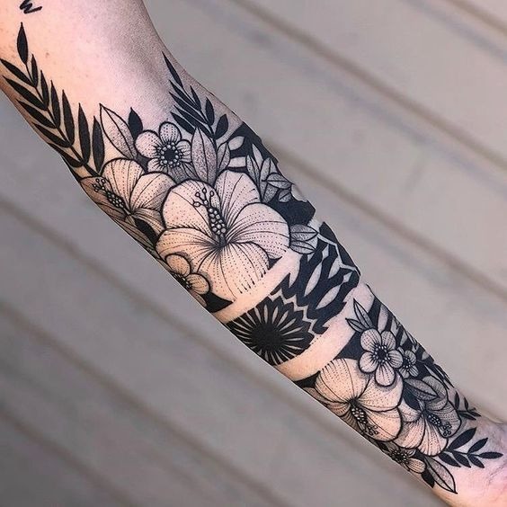 Flower Forearm Sleeve Tattoo Tattoo Design