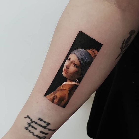 Girl with a Pearl Earring Tattoo Design