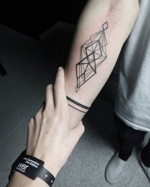 Minimalist Geometric Design with Diamonds Forearm Tattoos Tattoo Design
