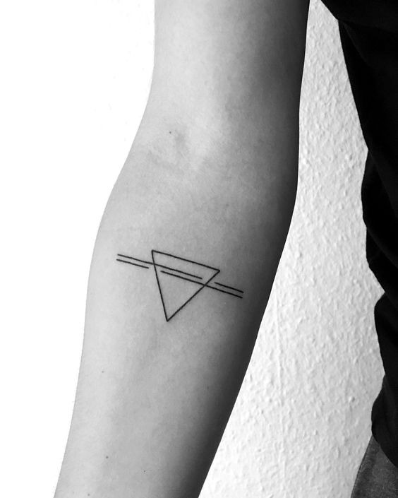 Minimalist Triangle with Broken Lines Forearm Tattoos Tattoo Design