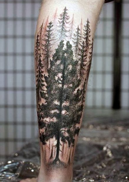 Simple Tree in a Forest forearm tattoo Tattoo Design