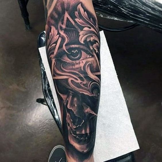 The Eye of Providence and Filigree forearm tattoo Tattoo Design