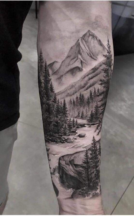 Floral Forest Sleeve Women Tattoo Design