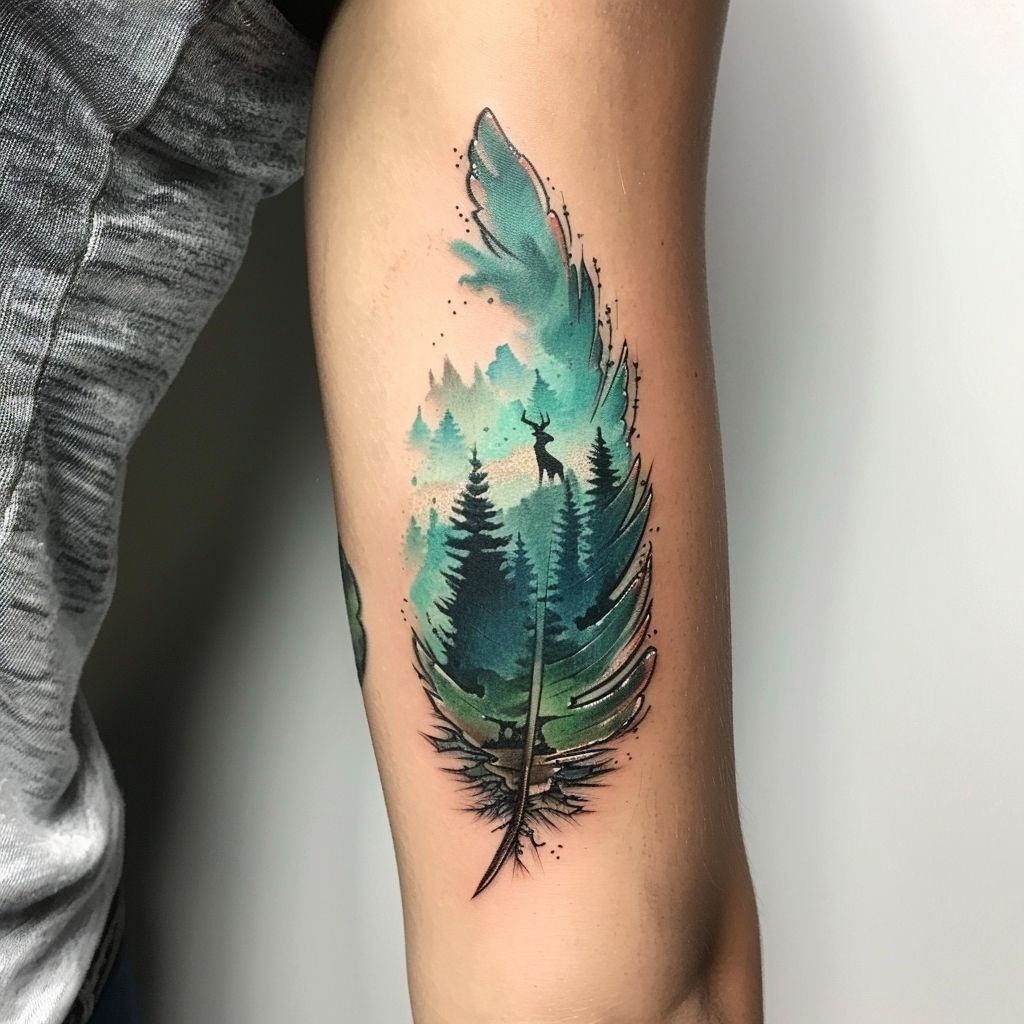 Witchy Forest Ritual Scene Tattoo Design