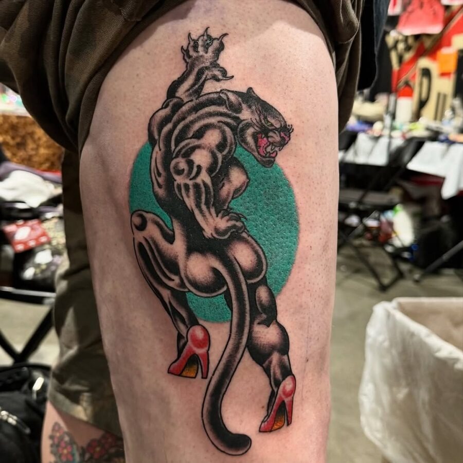 A cheeky fist surrounded by vibrant florals Tattoo Design