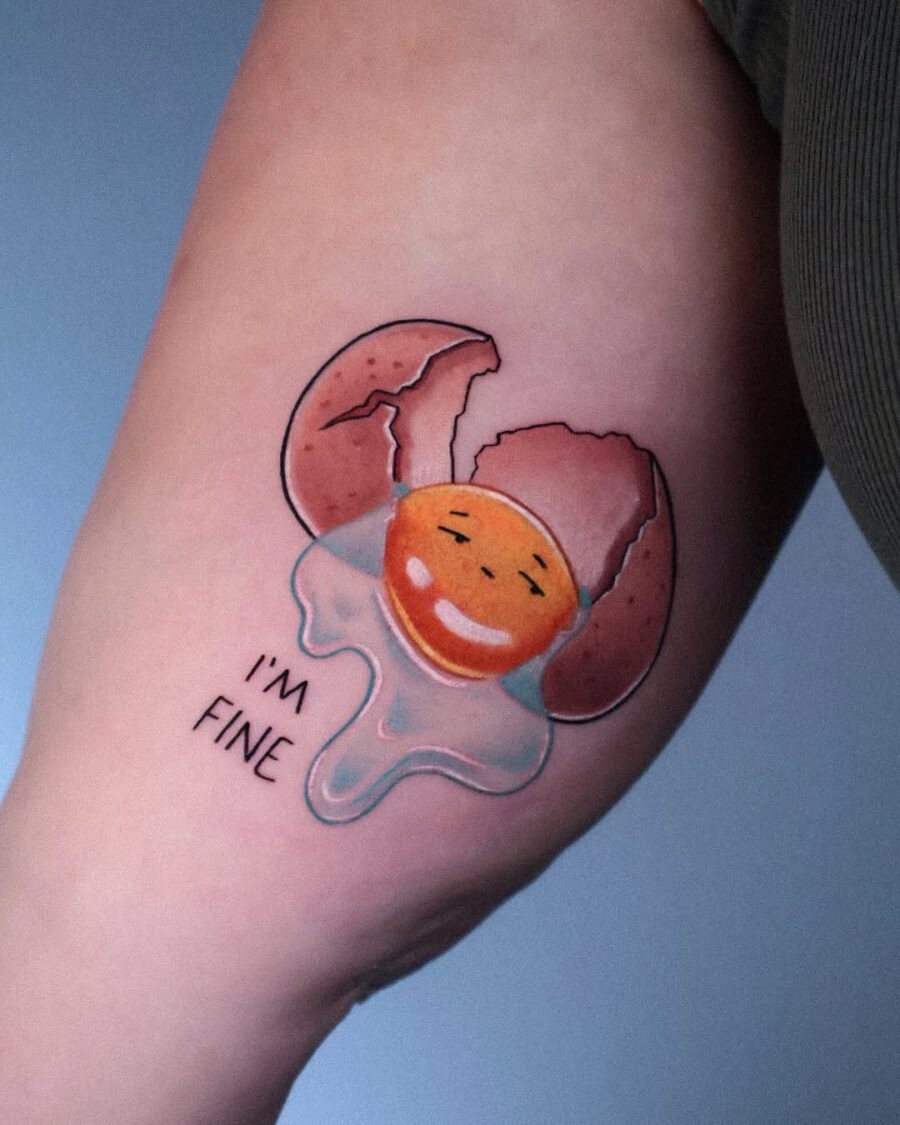 Adorable melting ice cube tattoo with humor Tattoo Design