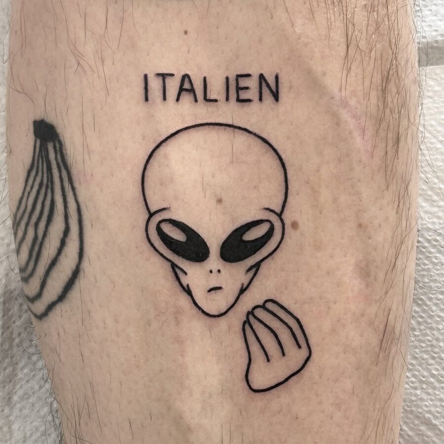Cheerful worm tattoo with a message Tattoo Design