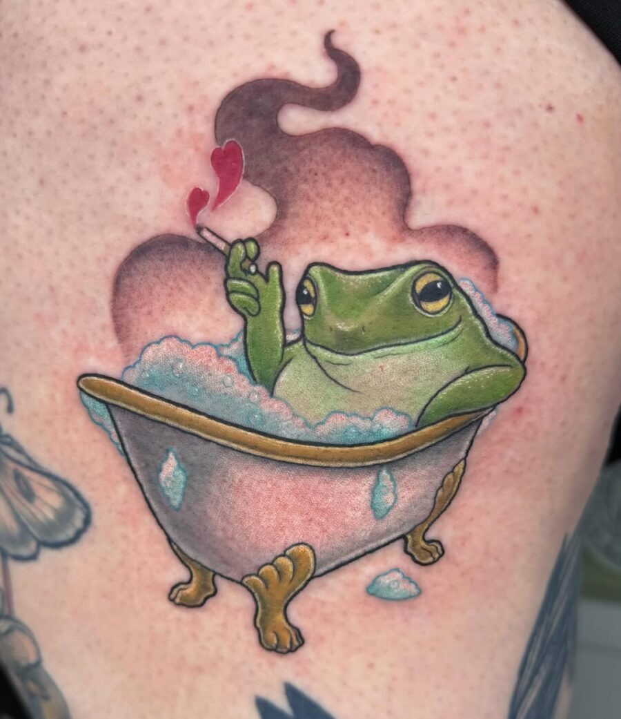 Egg-cellent humor in body art Tattoo Design