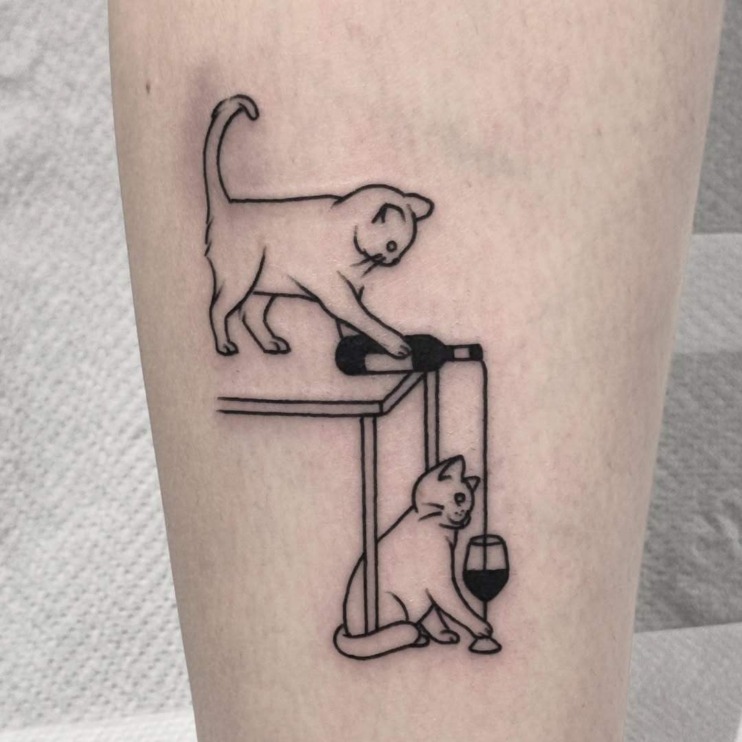 Garfield with unexpected mouse traps humor Tattoo Design