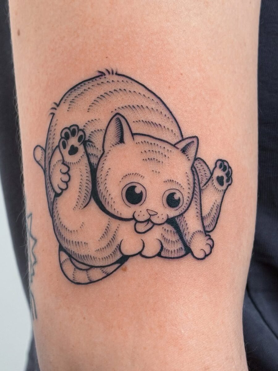 Hilarious cartoon tattoo with a quirky twist Tattoo Design