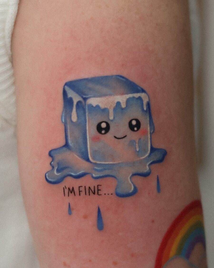 Hilarious tattoo of a sneaky figure. Tattoo Design