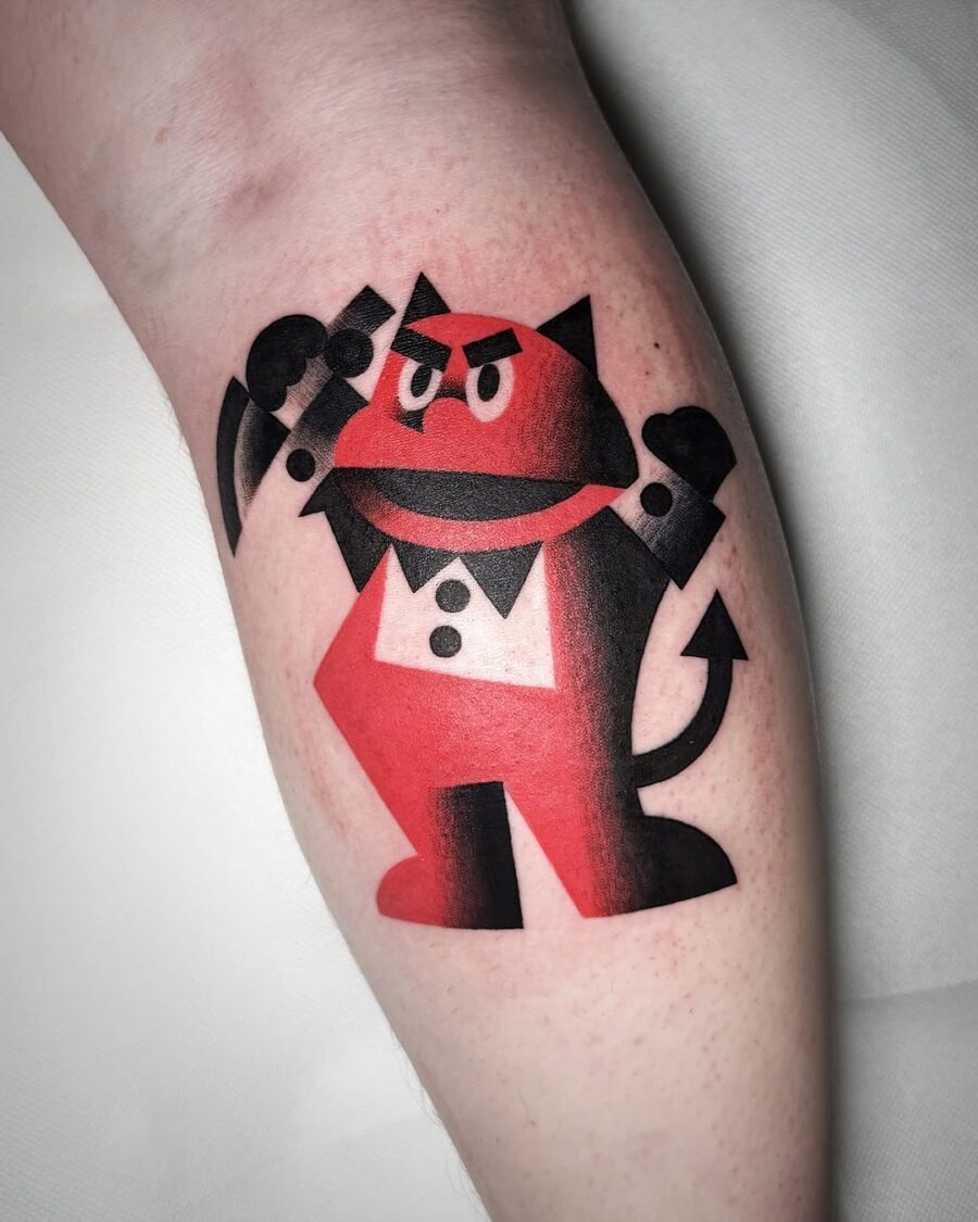 Humorous Alien Tattoo with a Twist Tattoo Design