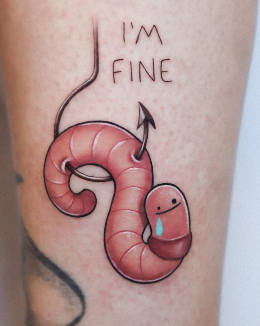Humorous pigeon tattoo with witty phrase Tattoo Design