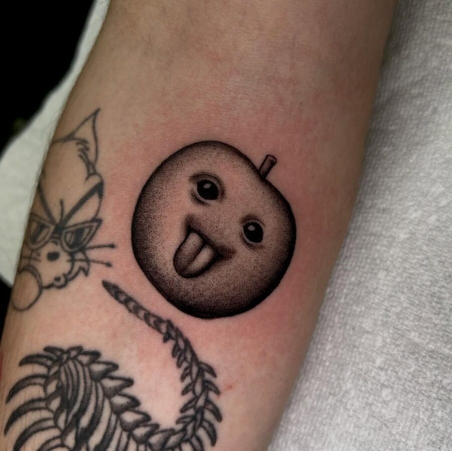 Humorous shrimp tattoo enjoying comic books Tattoo Design