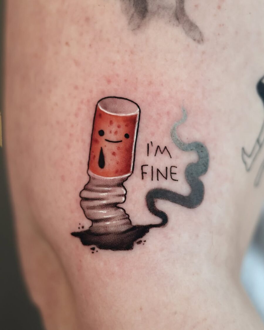 Playful tattoo of a cactus character Tattoo Design