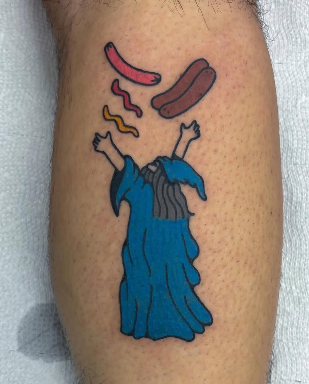 Quirky hand-drawn faces on palms Tattoo Design