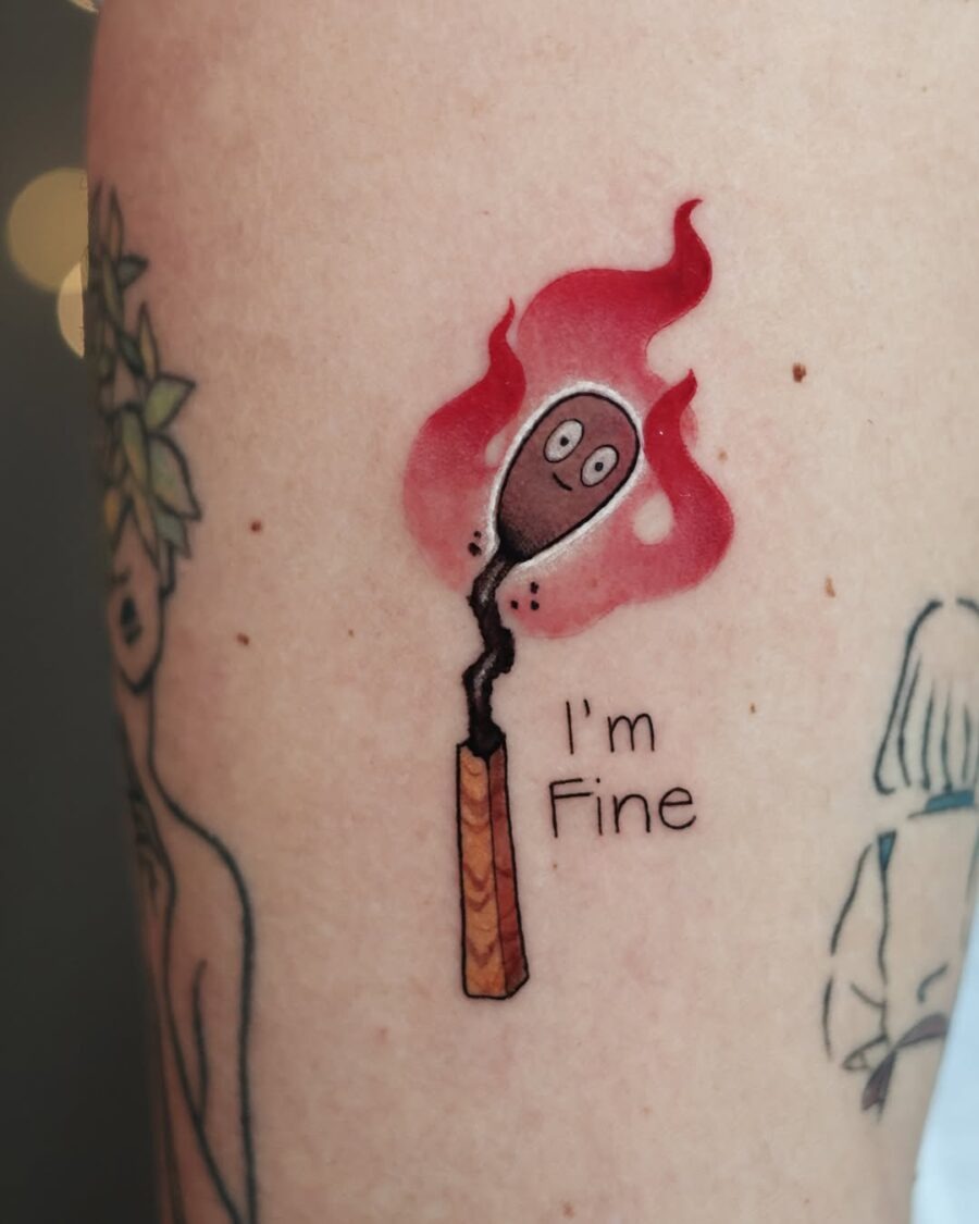 Quirky Pickle Tattoo with a Smiling Twist Tattoo Design