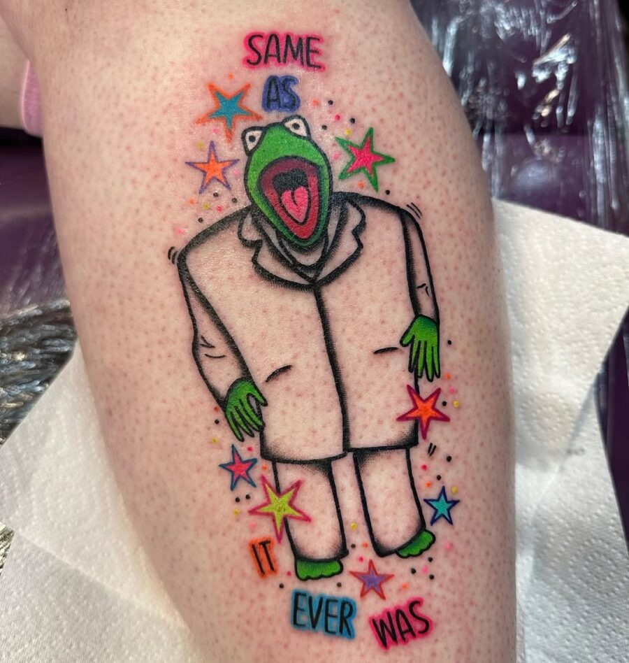 Shrek tattoo bursting through skin design Tattoo Design