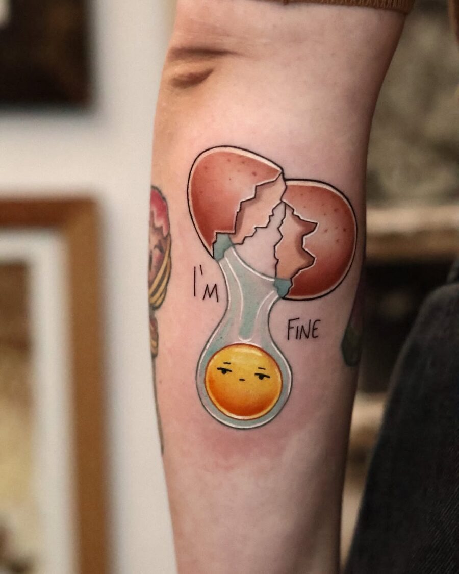 Smug cat tattoo that sparks joy Tattoo Design