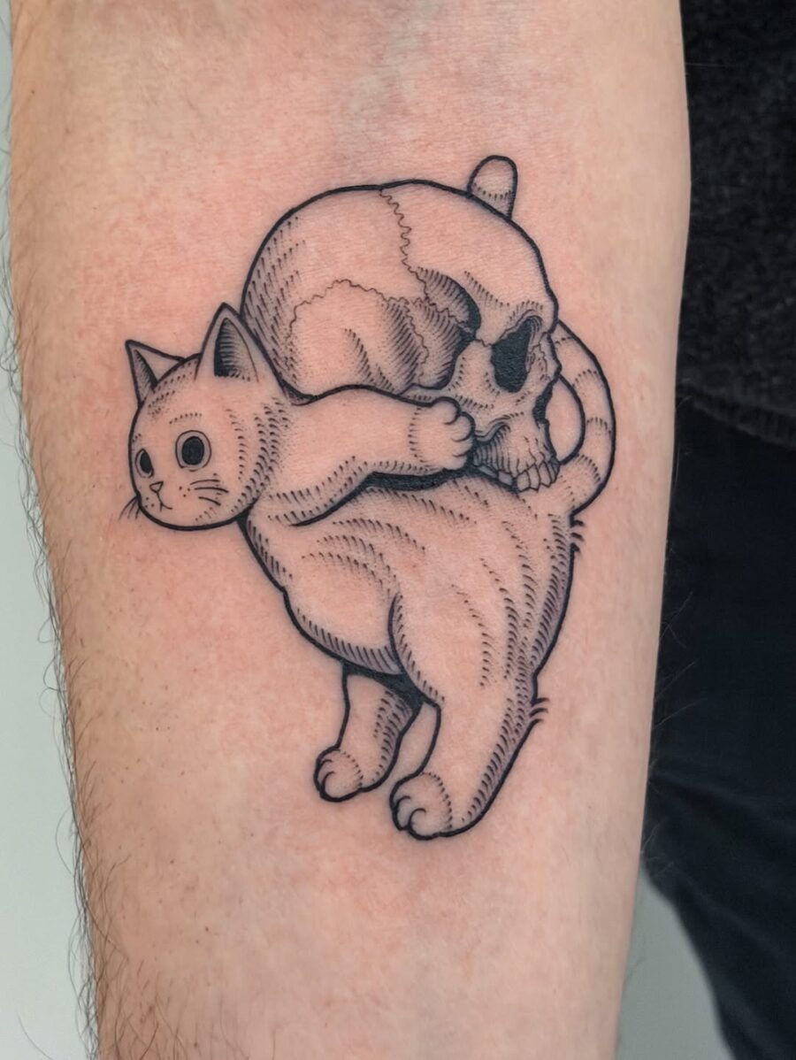 Whimsical Chef Remy Enjoying Dinner Tattoo Design