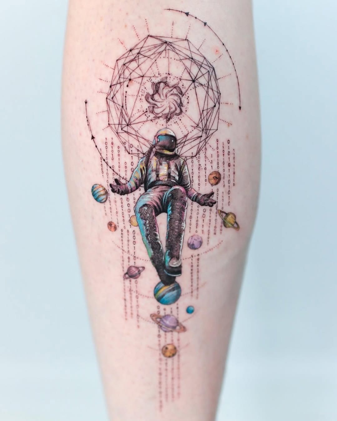 Astounding Astronaut Galaxy Tattoo Design Tattoo Design