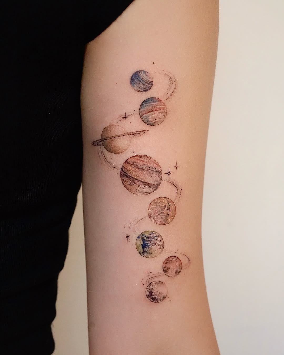 Stunning celestial journey on skin Tattoo Design