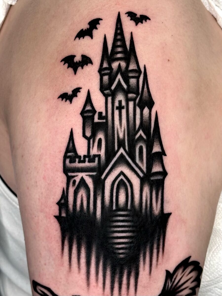 A hauntingly beautiful castle tattoo design Tattoo Design