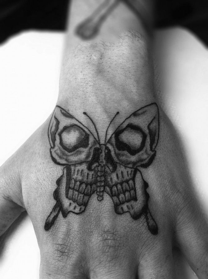 Butterfly Skull Hand Tattoo Ideas Tattoo Design