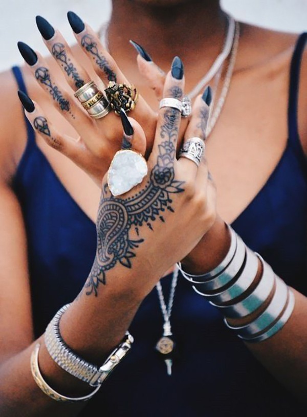 Elegant Henna Hand Tattoos Design Tattoo Design