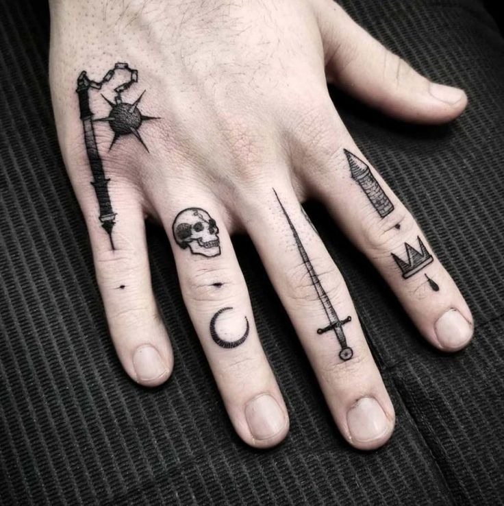 Medieval Hand and Finger Tattoos Tattoo Design