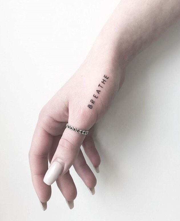 Simple Breathe Hand Tattoo Design Tattoo Design