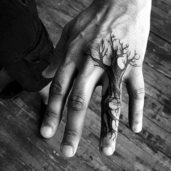 Simple Tree Finger and Hand Tattoo Ideas Tattoo Design
