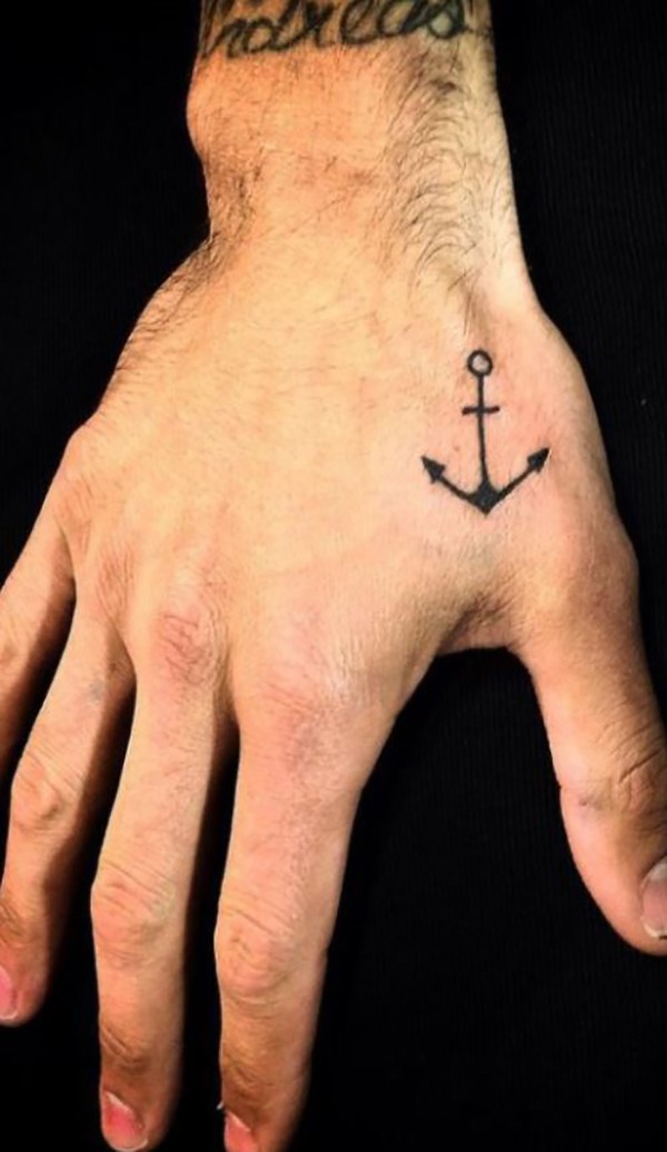 Small Black Anchor Hand Tattoo Ideas Tattoo Design