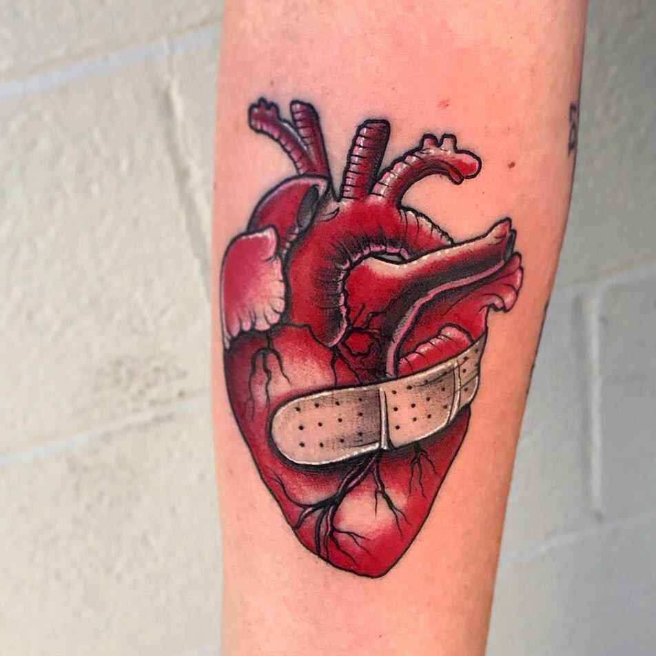 Anatomical Heart With Bandage Tattoo Tattoo Design
