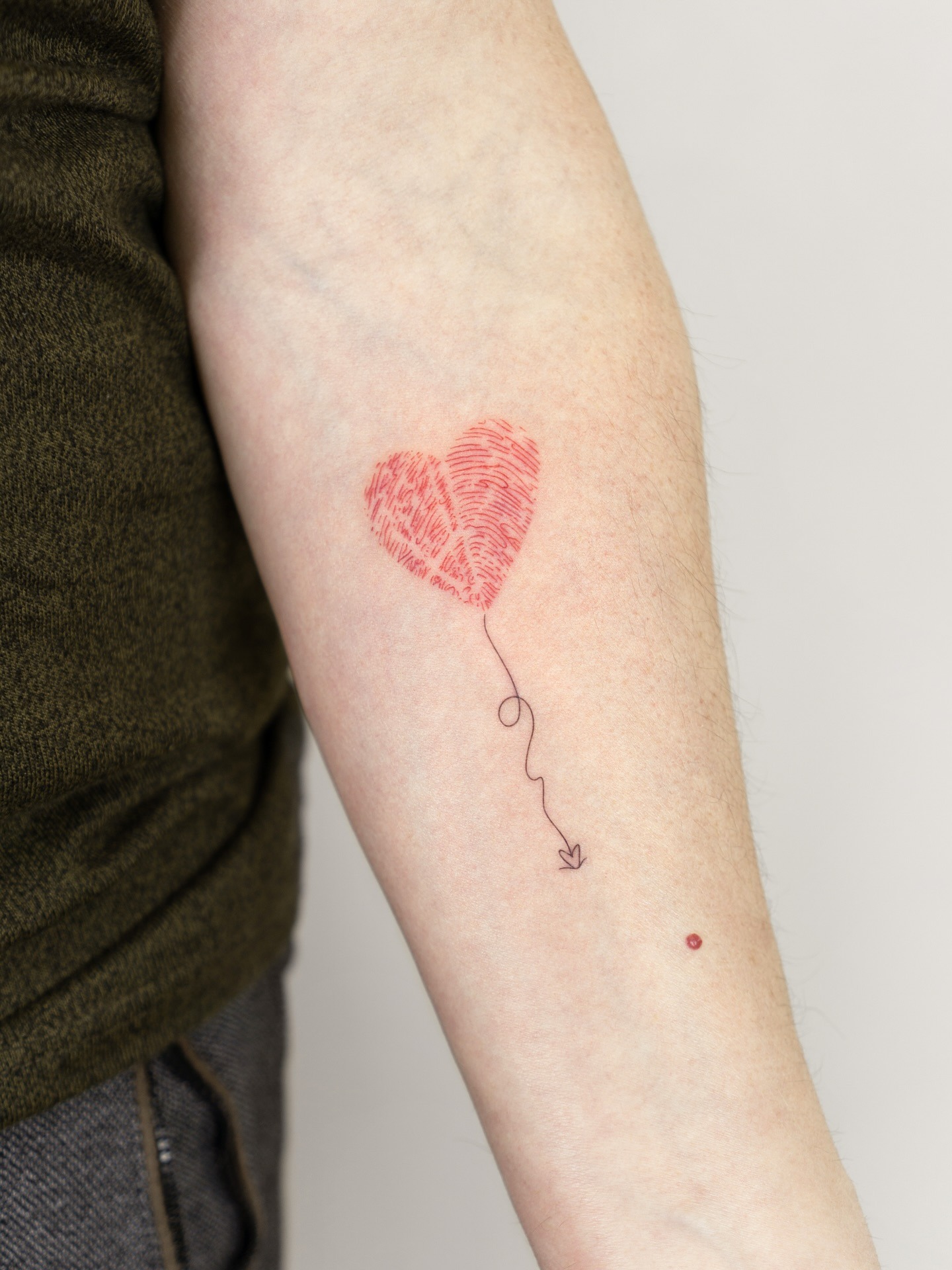 Fingerprint Heart Balloon Tattoo Tattoo Design