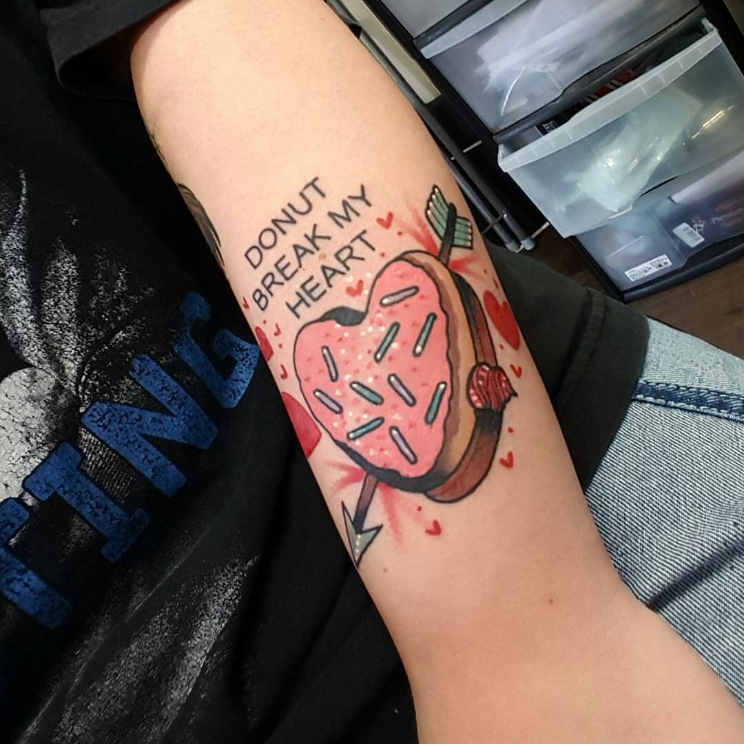 Heart Cookie With Arrow Tattoo Tattoo Design