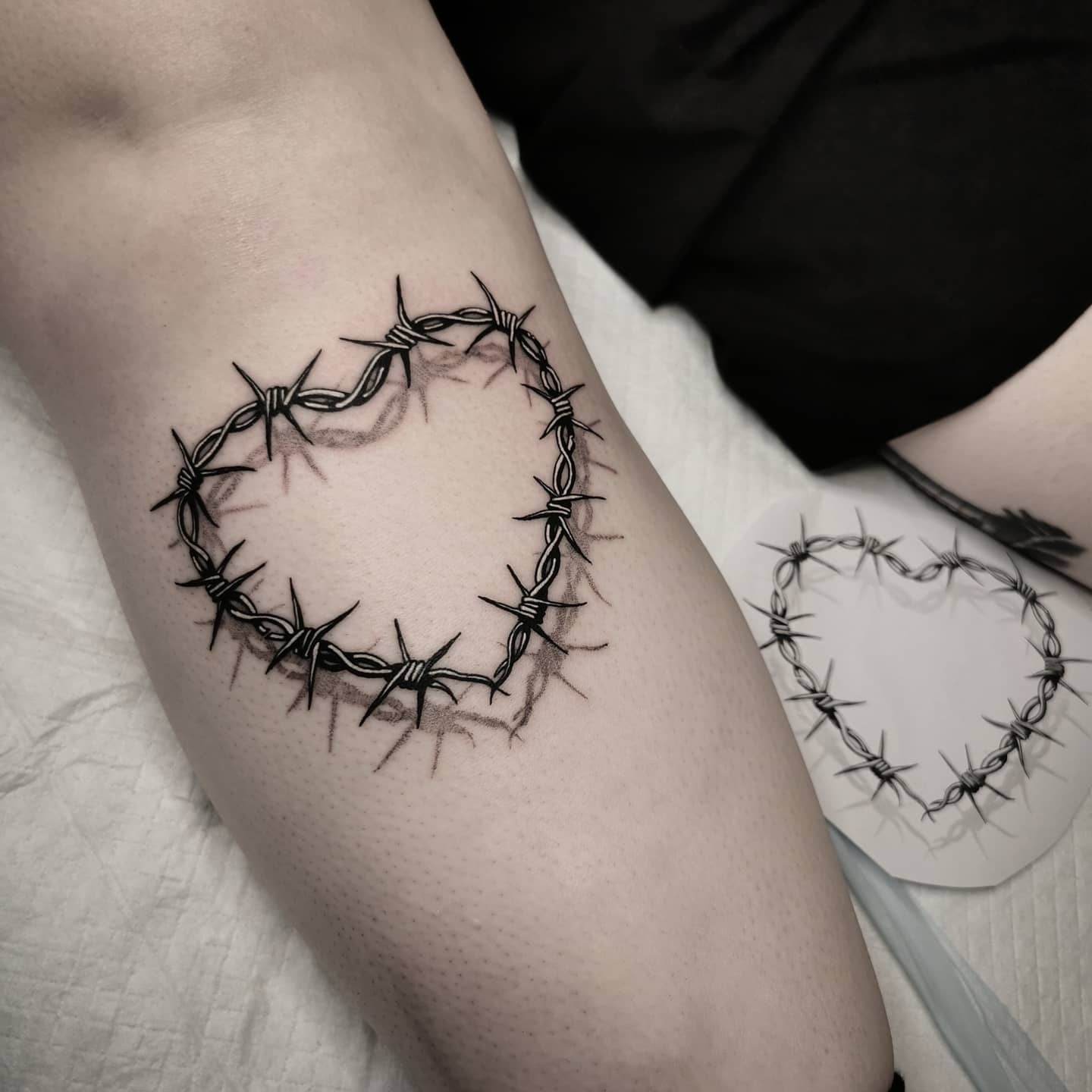 Heart Shaped Barbed Wire Tattoo Tattoo Design