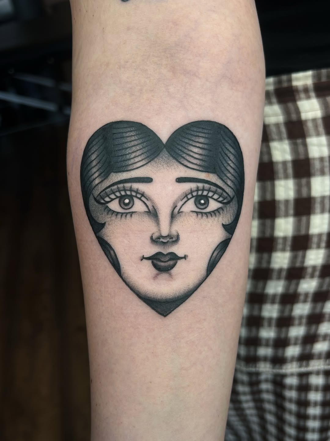 Heart Shaped Woman Face Tattoo Tattoo Design
