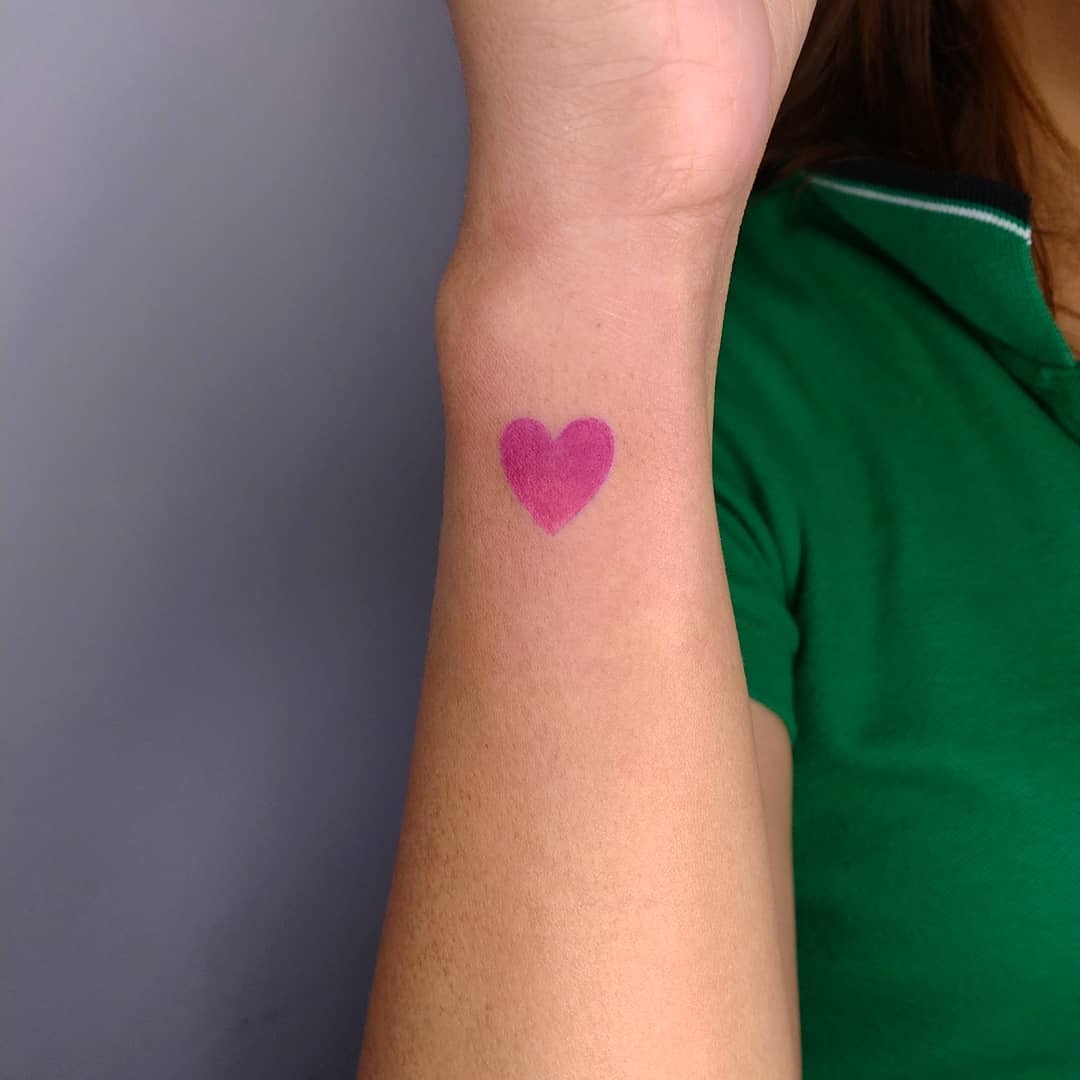 Solid Pink Heart Tattoo Tattoo Design