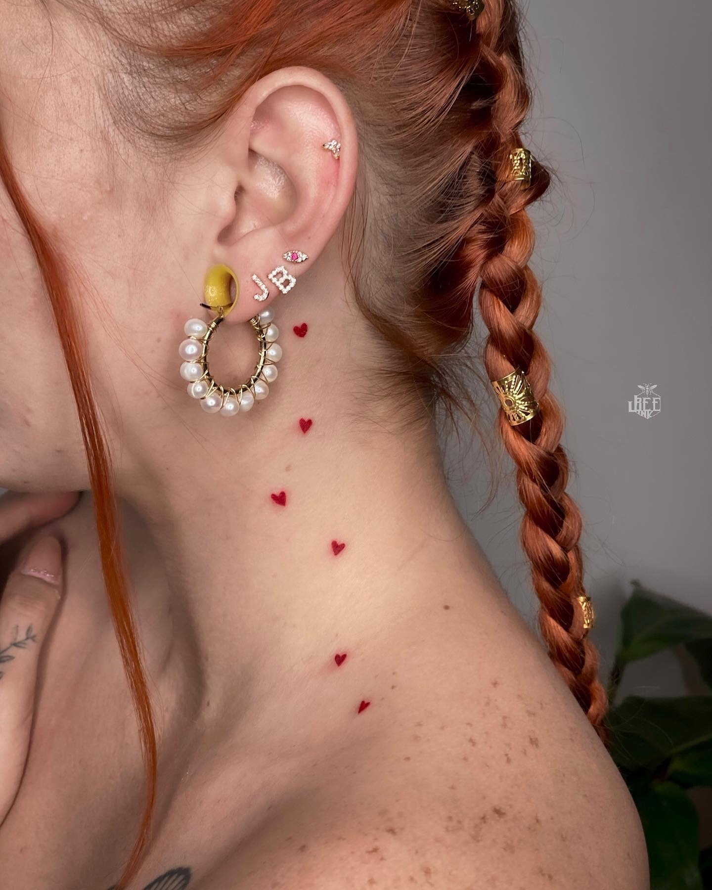 Tiny Red Heart Trail Tattoo Tattoo Design