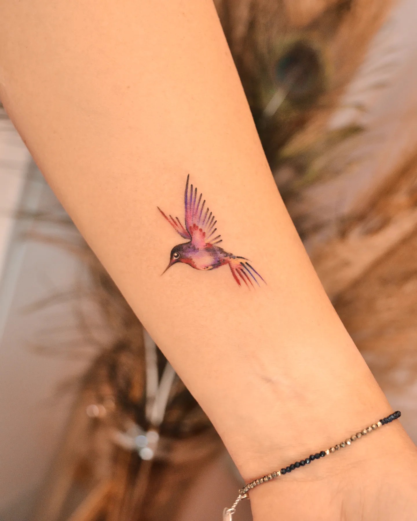 Tiny Watercolor Hummingbird Tattoo Tattoo Design