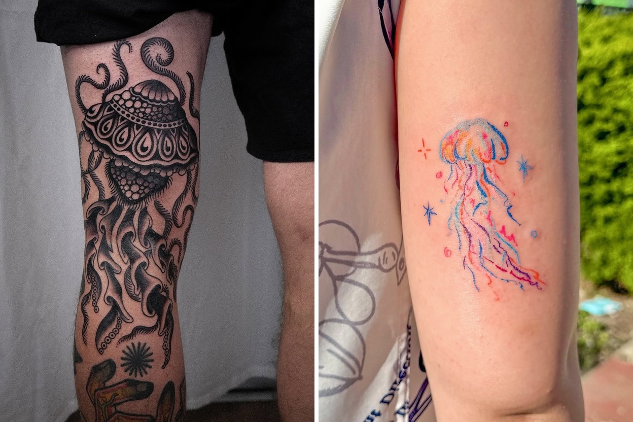36+ Delicate Jellyfish Tattoo Ideas Worth Saving for Your Next Appointment Featured Lookbook Collage